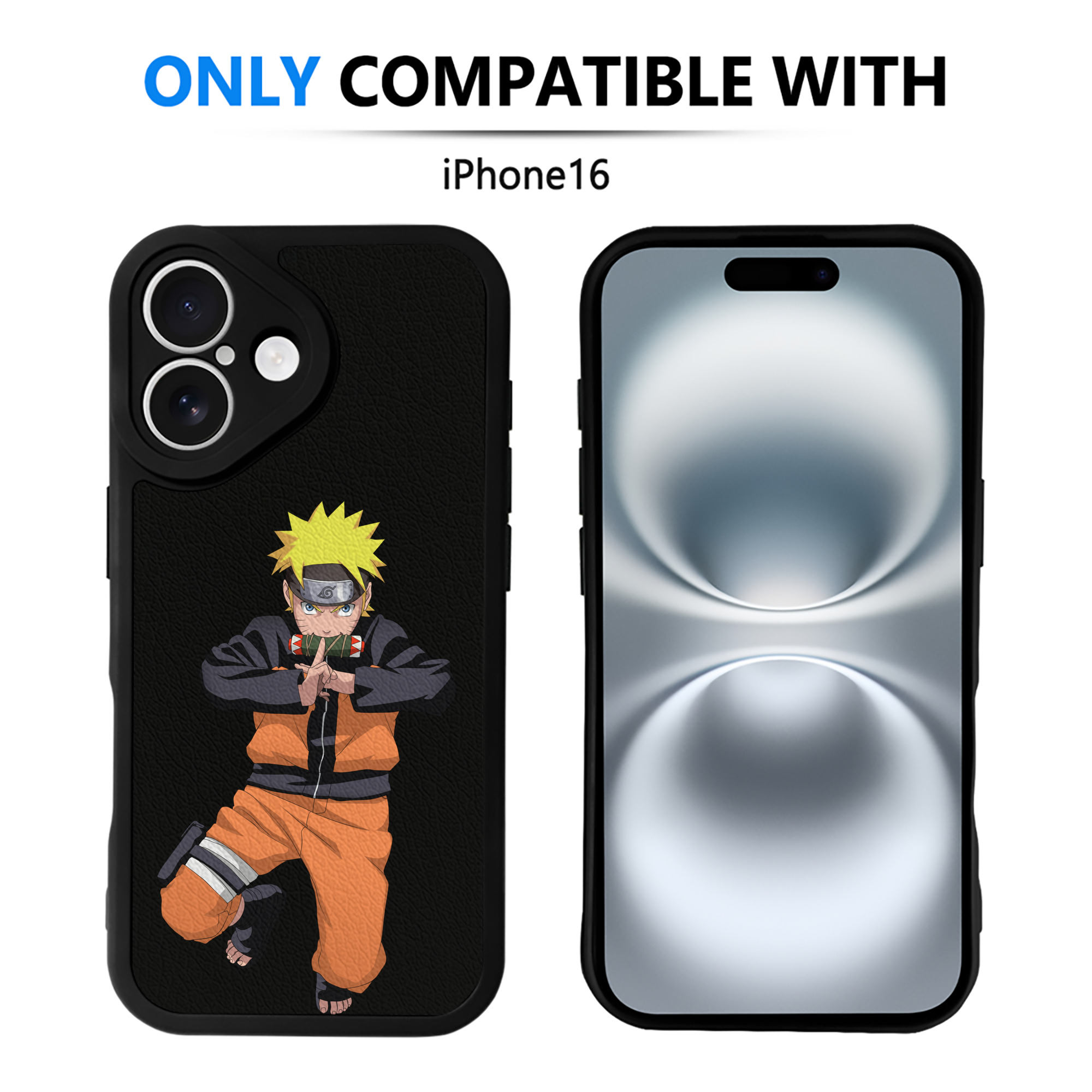 （画像用） NARUTO -ナルト- うずまき ナルト Uzumaki Naruto 【iPhone 16シリーズ対応】シリコンスマホケース（レザー調） 材質：シリコン